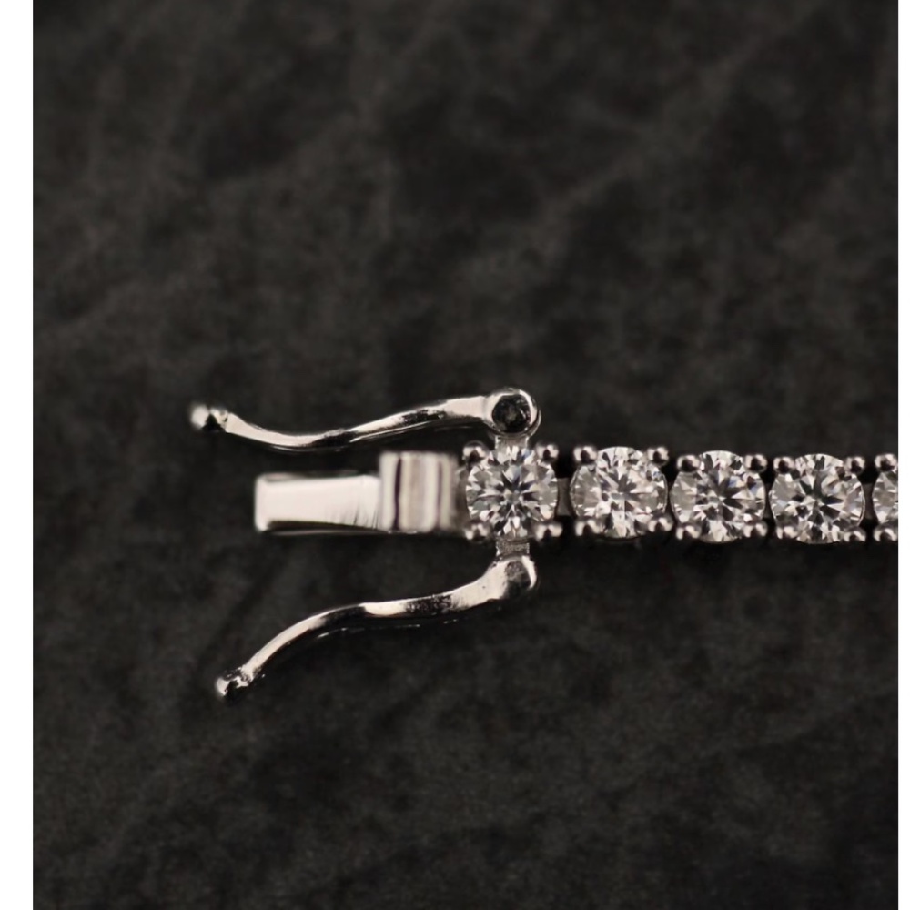 3 mm Moissanite Tennis Bracelet Sterling Silver 6"